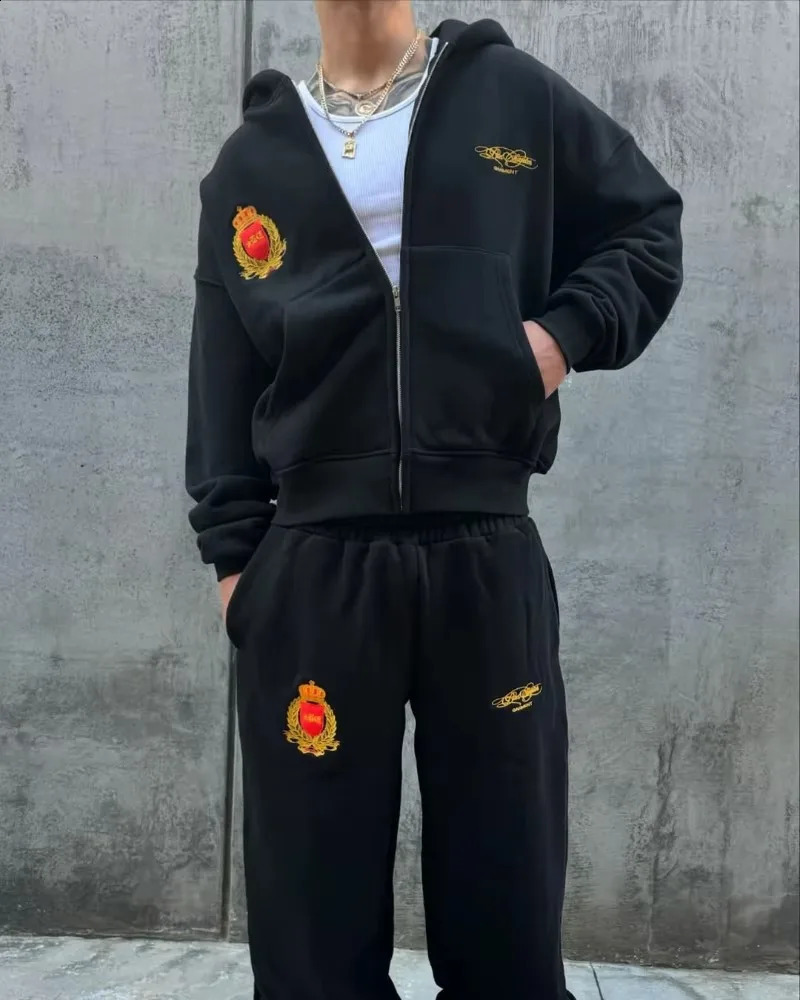 fashion men clothing Y2k trend Gothic streetwear oversized tracksuit Retro Harajuku hip hop couple casual 250911