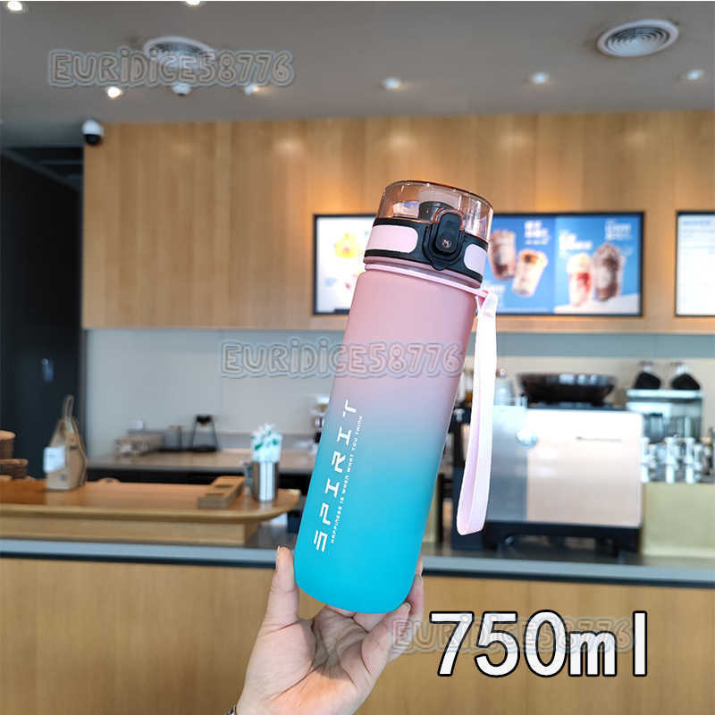 Large Capacity Frosted Gradient Plastic Water Bottle with High Aesthetic Value Outdoor Sports and Fitness Water Bottle Direct Drinking Cup H250911