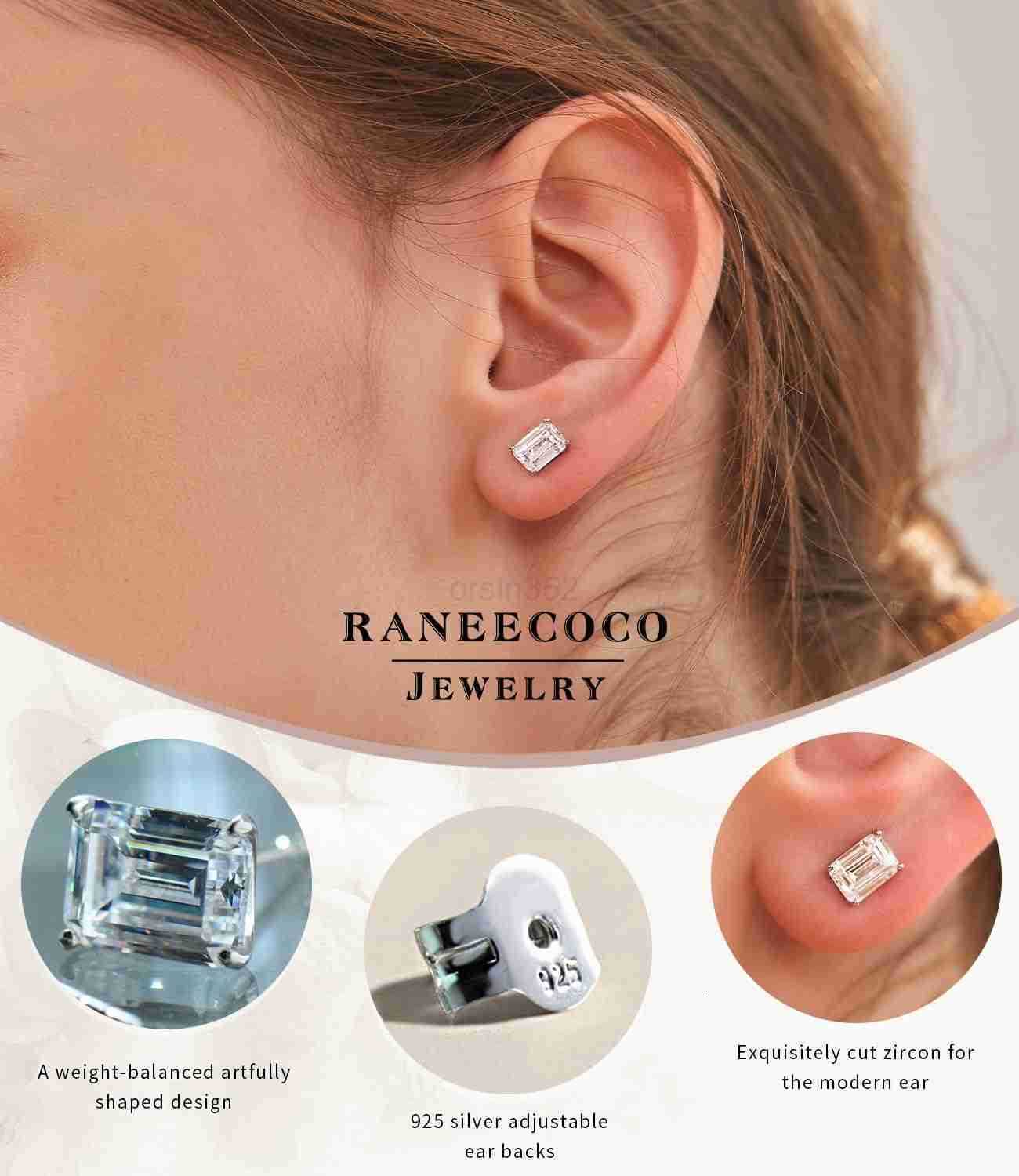 TrillioncutCushioncutEmeraldcutMarquisecut 18K White Gold Plated Sterling Silver Cubic Zirconia Simulated Diamond Stud Earrings for WomenW250911