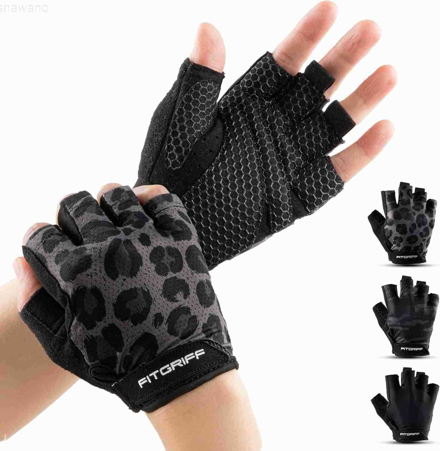 Workout Gloves Padded for Men Women Fingerless Gym Gloves for Weight Lifting Training Full Palm ProtectionW250911
