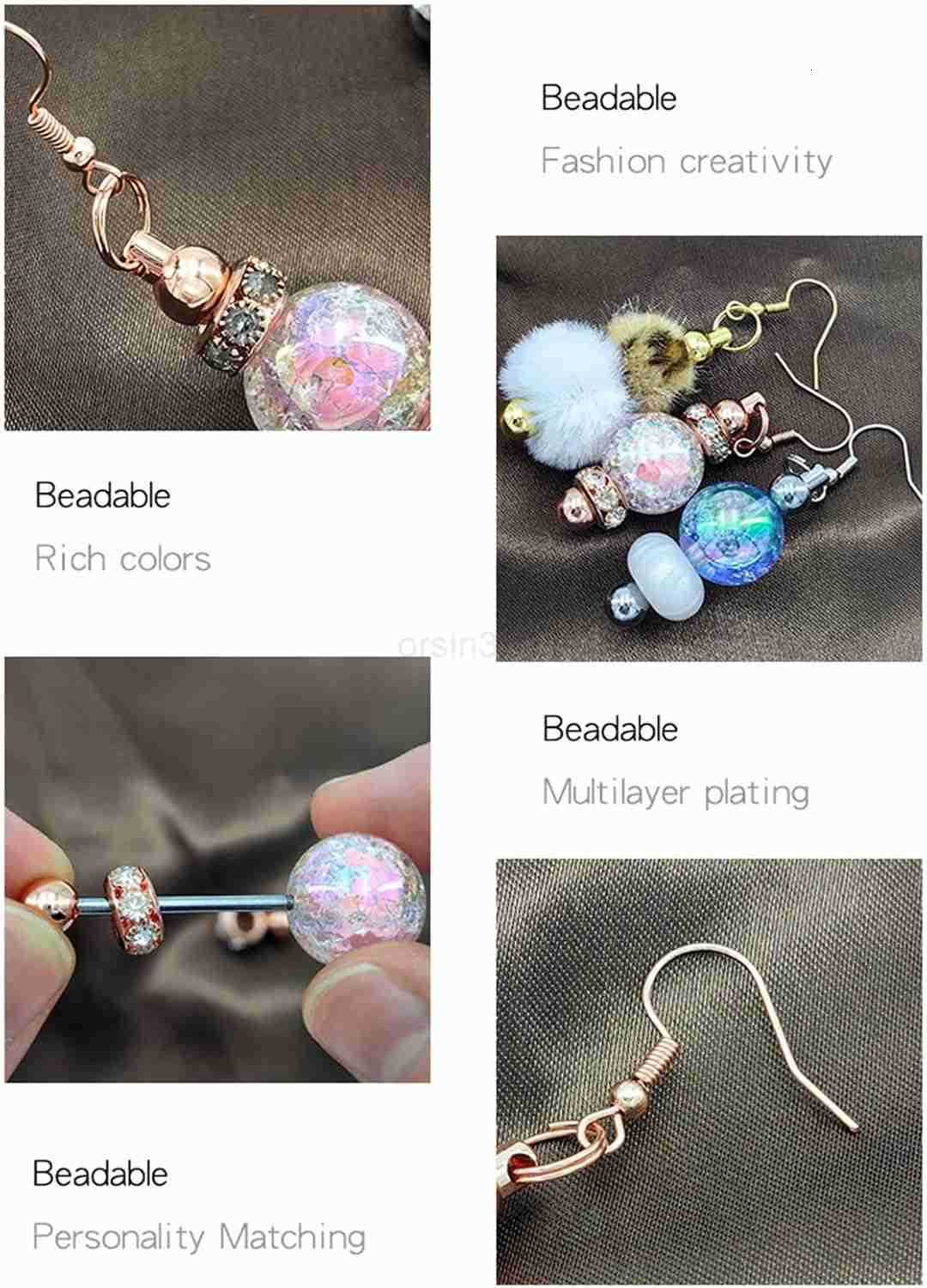 8 Packs Beadable Earring Metal Pendant Charms with Blank Bar Earrings Silver for DIY Jewelry Making CraftW250911