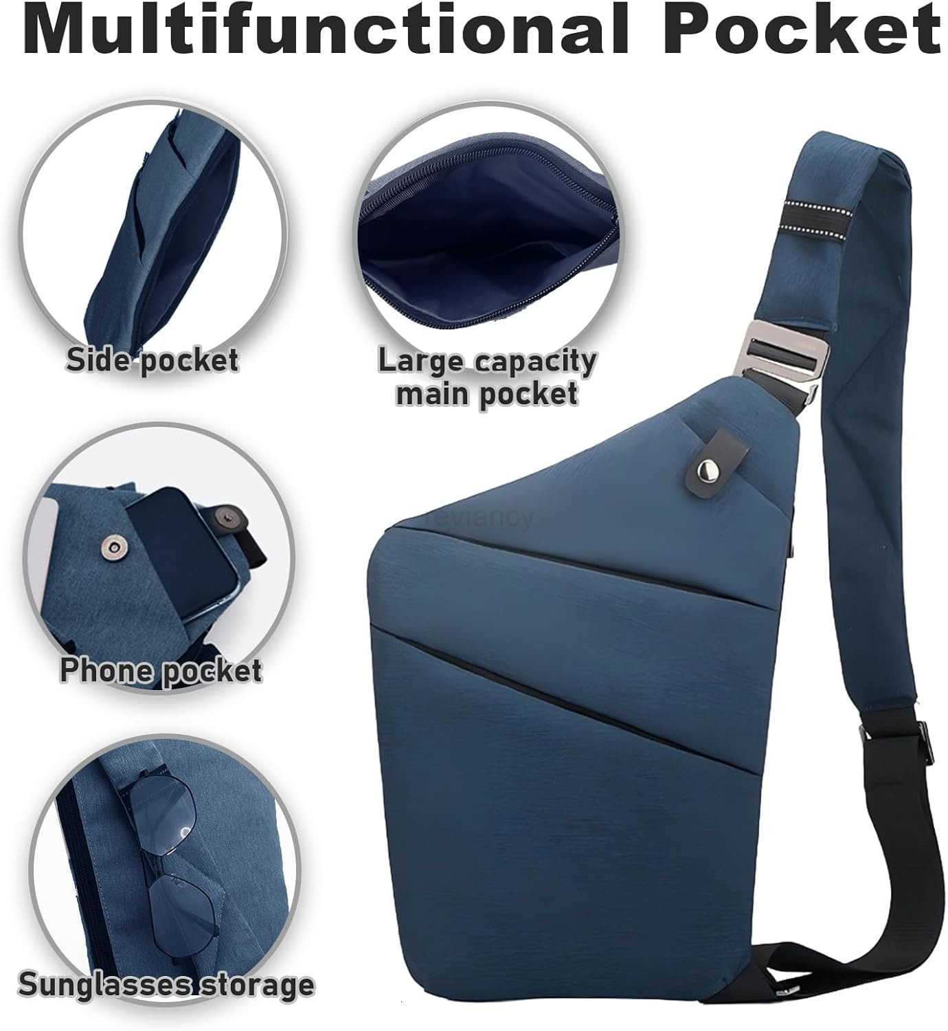 Anti Theft Travel Bag One Shoulder Large Capacity Crossbody Bag Chest Fashion Lightweight Sling Bags for Travel SportsW250911