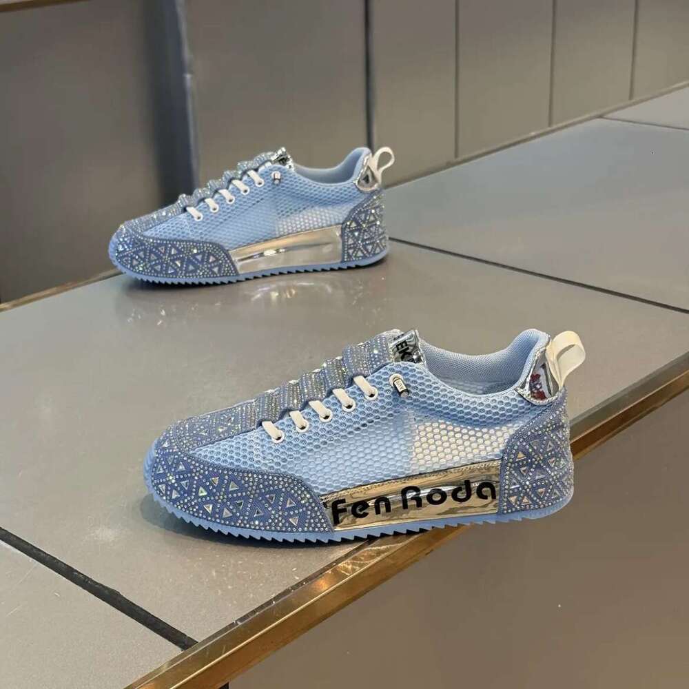 Slip-On Full Diamond Dad 2025 New Low-Top Comfortable Breathable Mesh Sole Height-Increasing Versatile Casual Men's Shoes