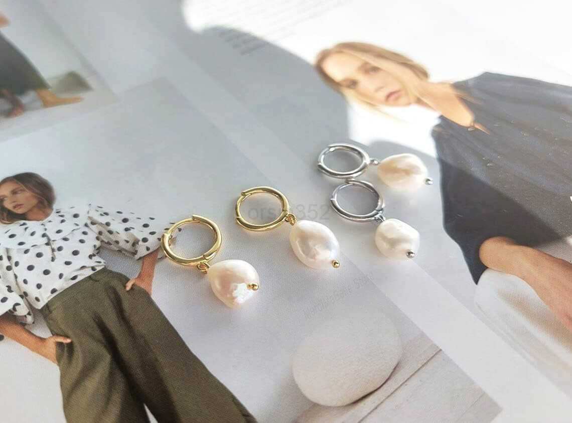 Hoop Earrings with Dangle for Women Girls 925 Sterling Silver Small Huggie Earring with Drop Charm for EverydayW250911