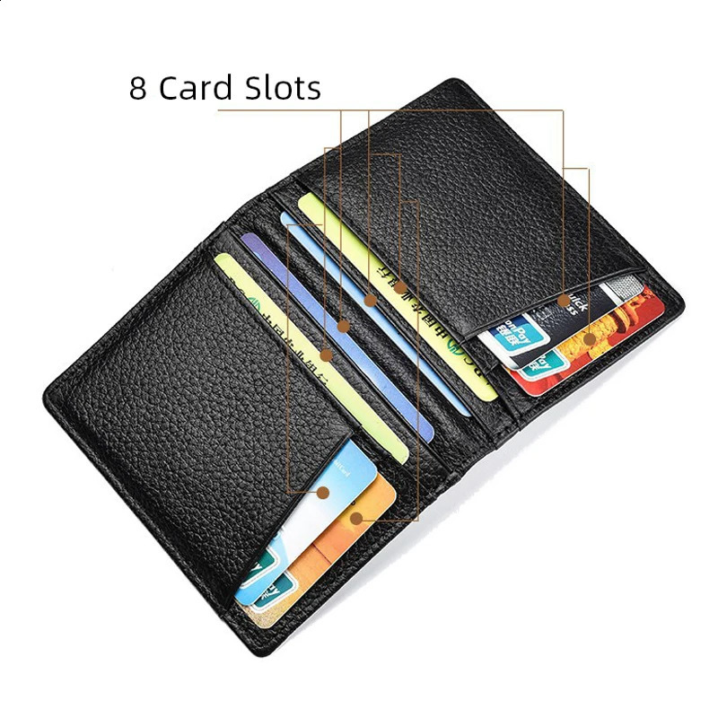 YUECIMIE Super Slim Soft Wallet Genuine Leather Mini Credit Card Holder Wallets Purse Thin Small Card Holders Men Wallet250906