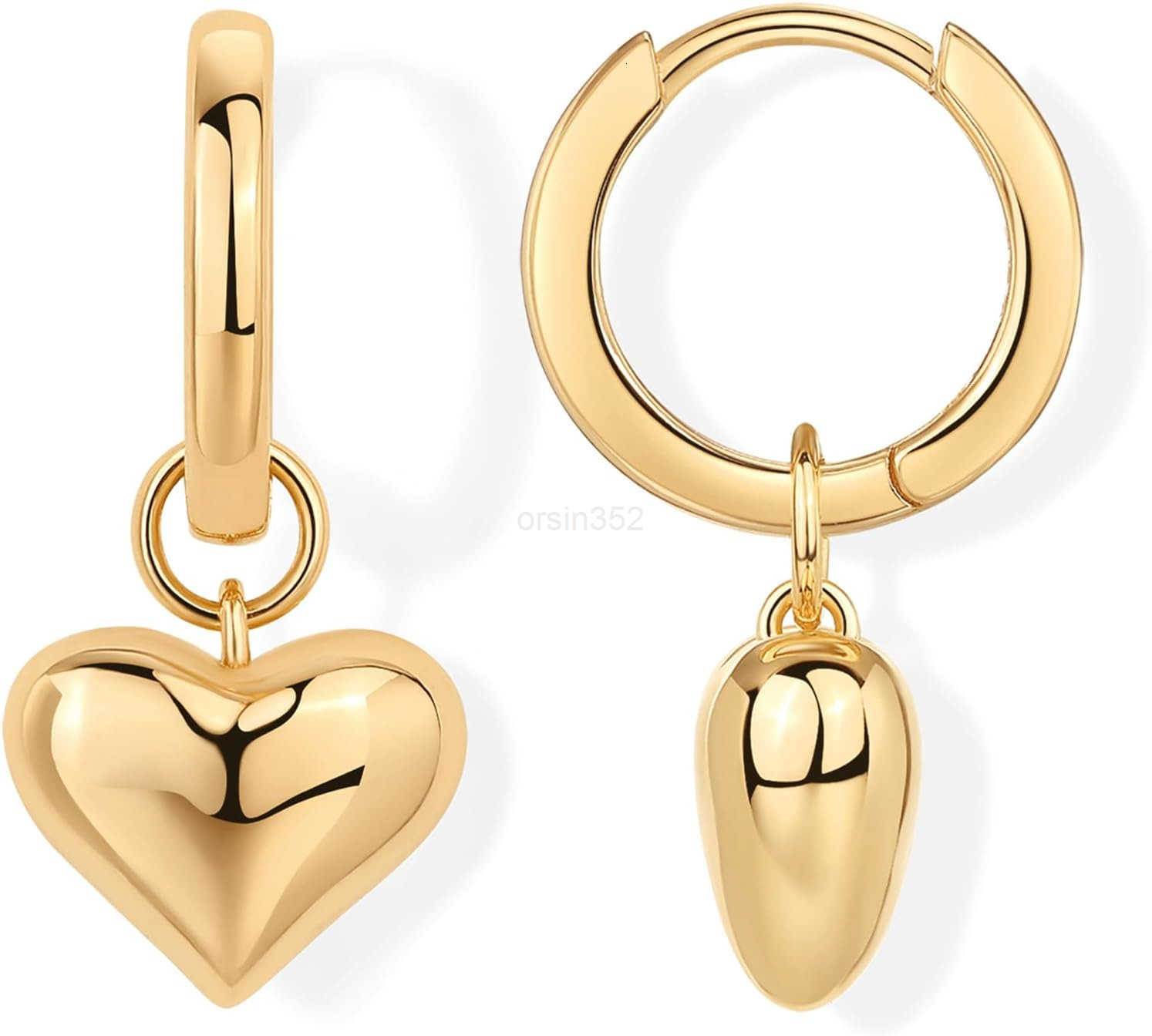 14K Gold Plated Sterling Silver Posts Charm Huggie Earrings for Women Lightweight Heart Moon Flower Star Drop Dangle Huggie Charm EarringW250911