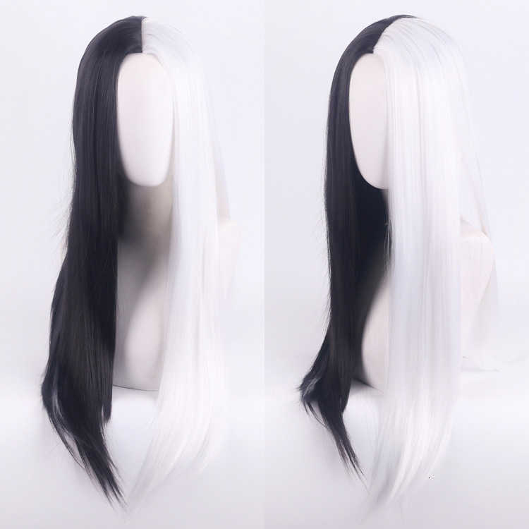 cos Wig 101 Loyal Dog Cruella de Vil Cruella Black and White Witch Color Combination Short Curly Hair W241025 - view 7