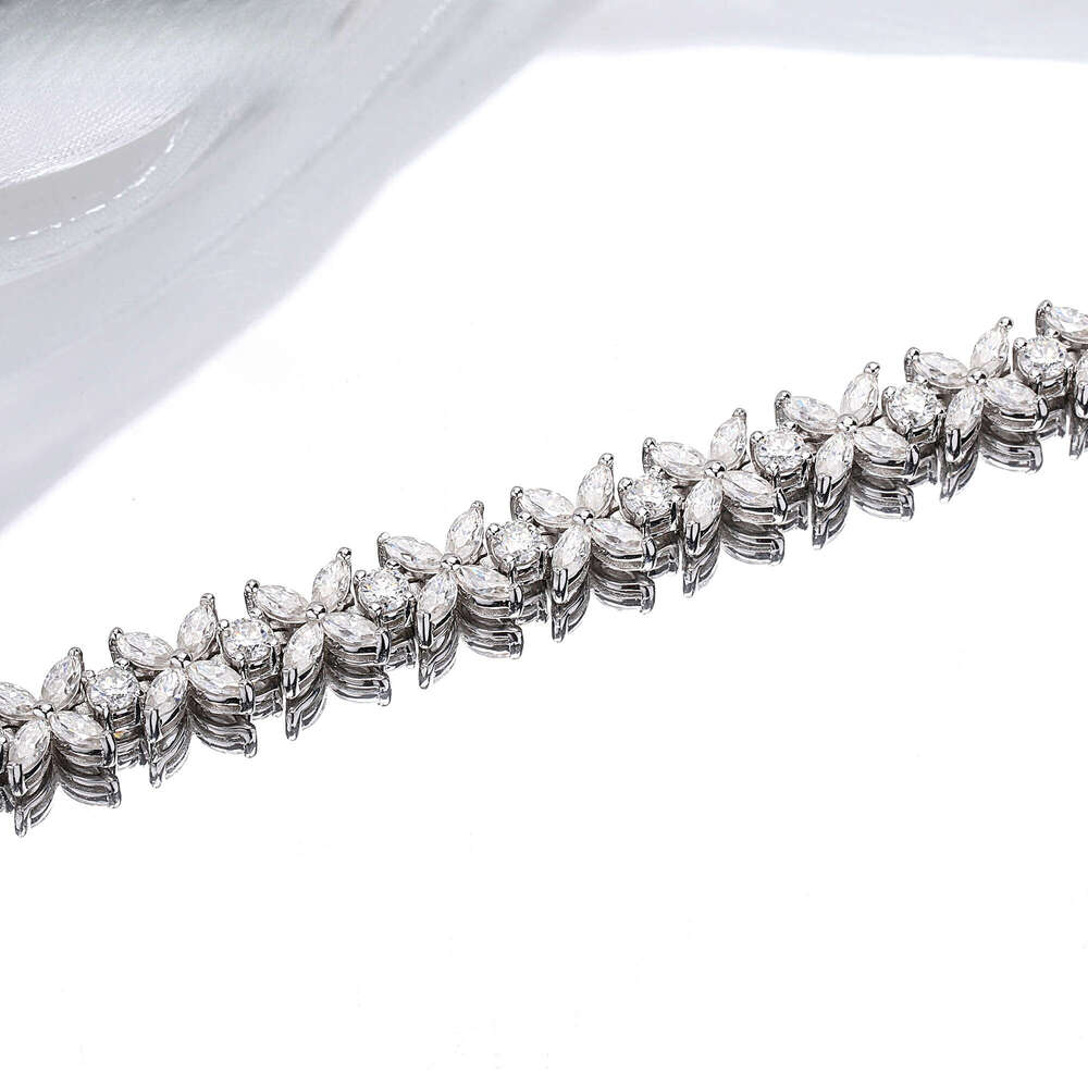 Ladies Fine Jewelry Dia Vvs Moissanite Bracelet Sier Bracelets Women