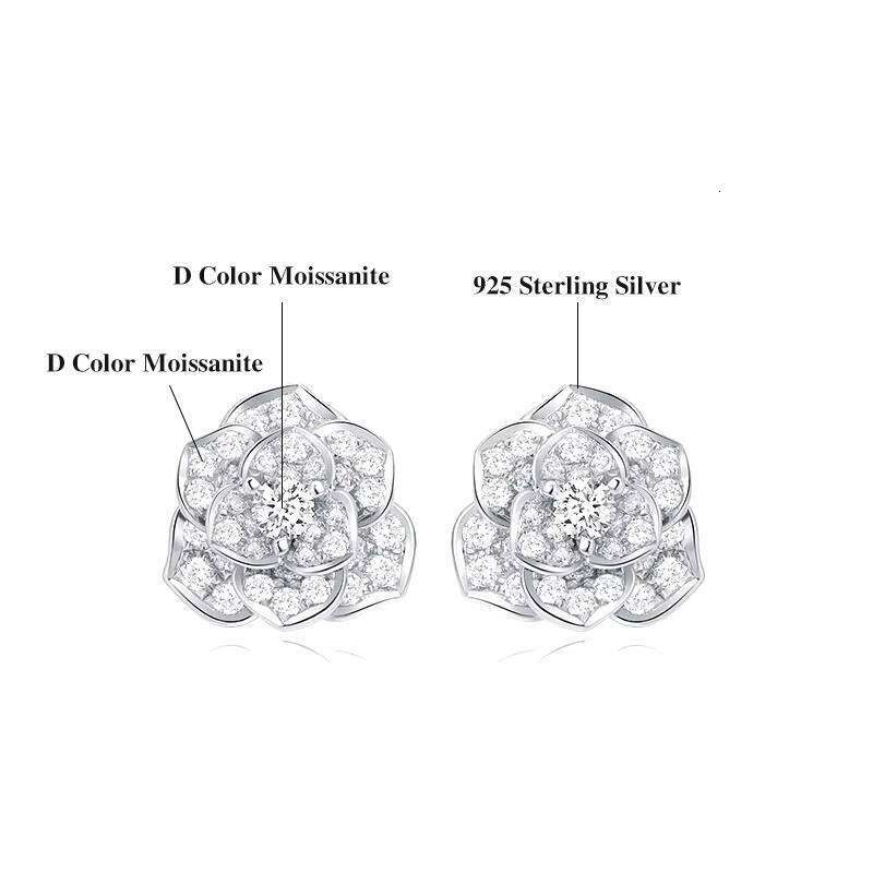 2024 Newest Customized Moissanite S Earrings Women's Unique Design Party Sparkling Shining Jewelry