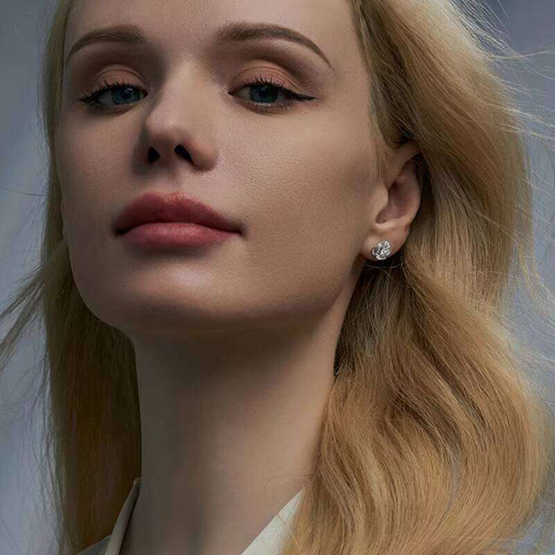 2024 Newest Customized Moissanite S Earrings Women's Unique Design Party Sparkling Shining Jewelry