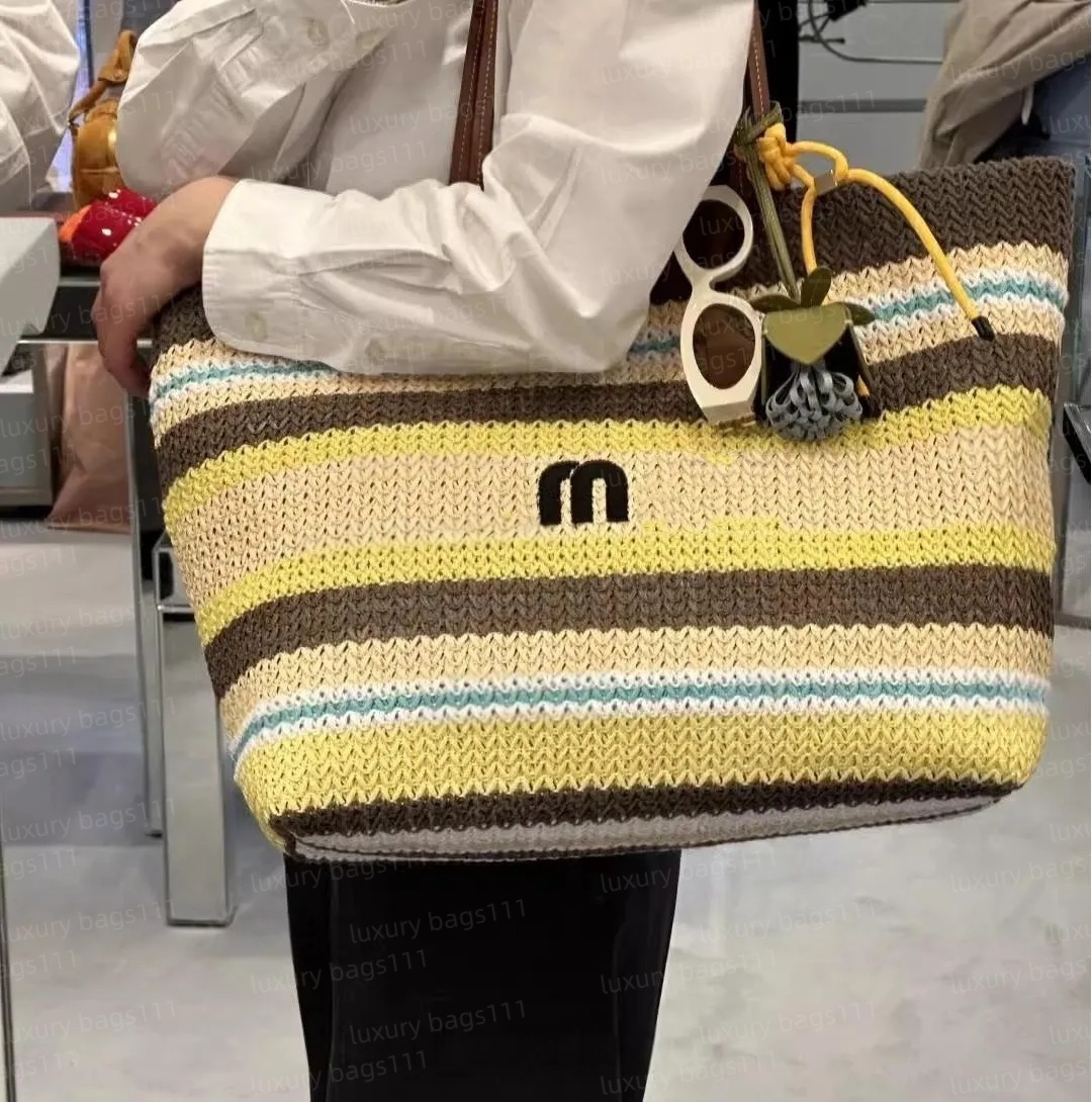 Beach Bag Designer Bag Tote bag luxury bag 2025 Straw Bag Travel Shopping bag big capacity womens Handbags Hollow Out Woven Shoulder bags Vacation gift