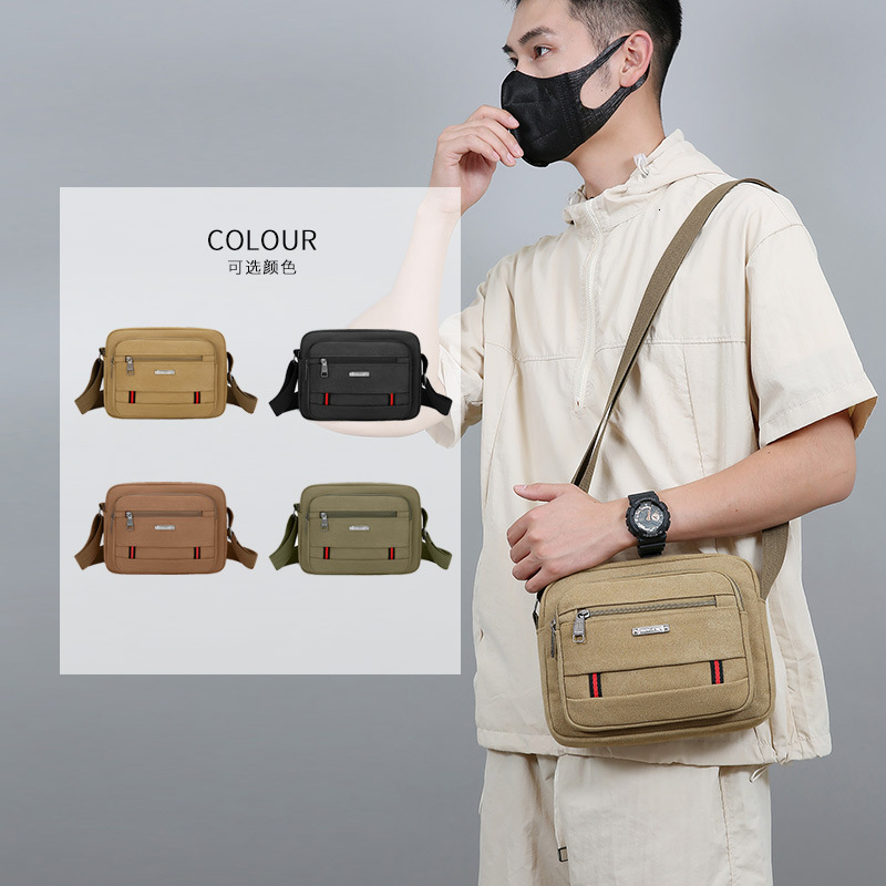 New Free Shipping Capacity Single Shoulder Bag Business Designer Bag Multi Layer Simple Textured Canvas Bag Lightweight Commuter Luxury Bag Men S Cros