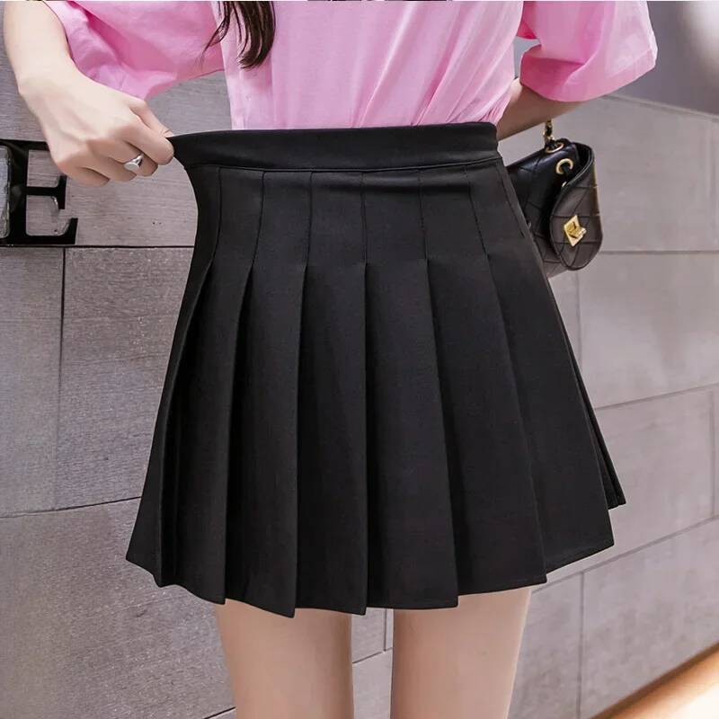 100-crotch Women Spring Summer Jk White A- crotch High-waist Short Skirt Autumn Winter Plaid Half-skirt dongdumaoyi
