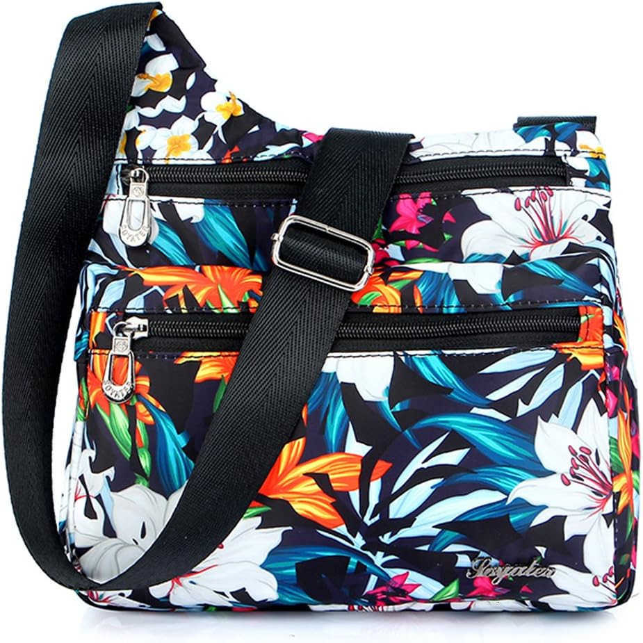 Nylon MultiPocket Crossbody Purse Bags for Women Travel Shoulder BagW250911