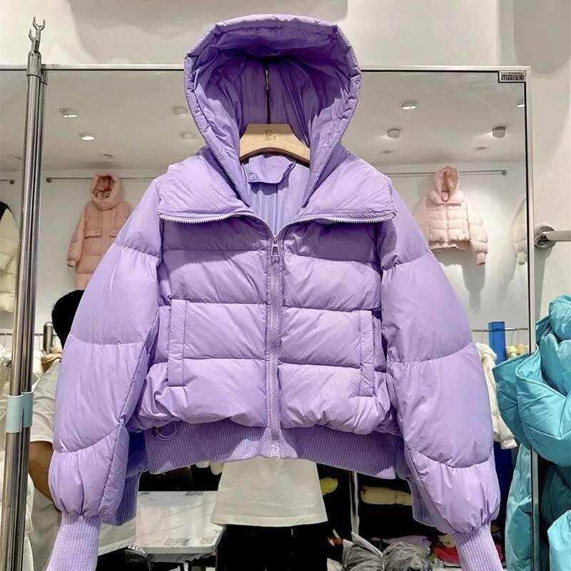 White Duck Overcoat 2025 New Winter Fashion High Quality Warm Hooded Short Casual Women Down Jacket H236