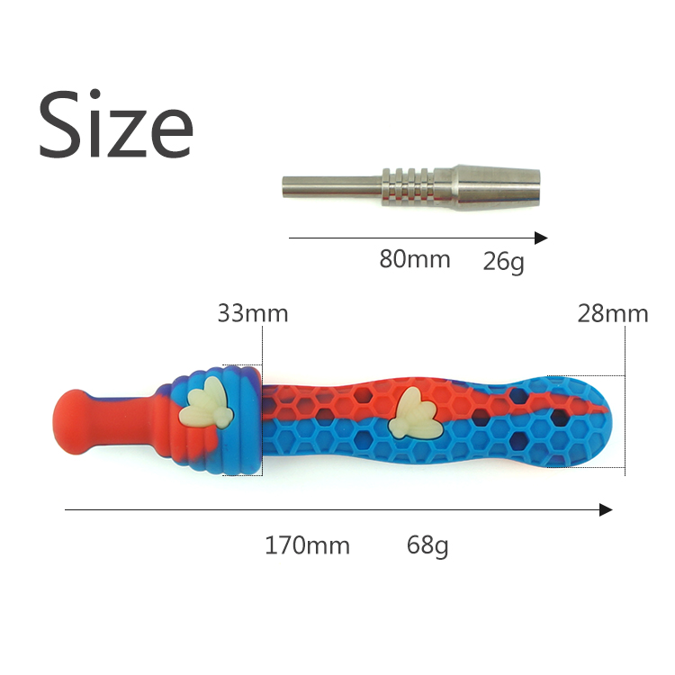 14MM Silicone Smoking nectar collector pipes Colorful Silicone Pipe For Tobacco Dry Herb Spoon Galss water Tobacco Pipes With Holes Glass Bowl Smoking