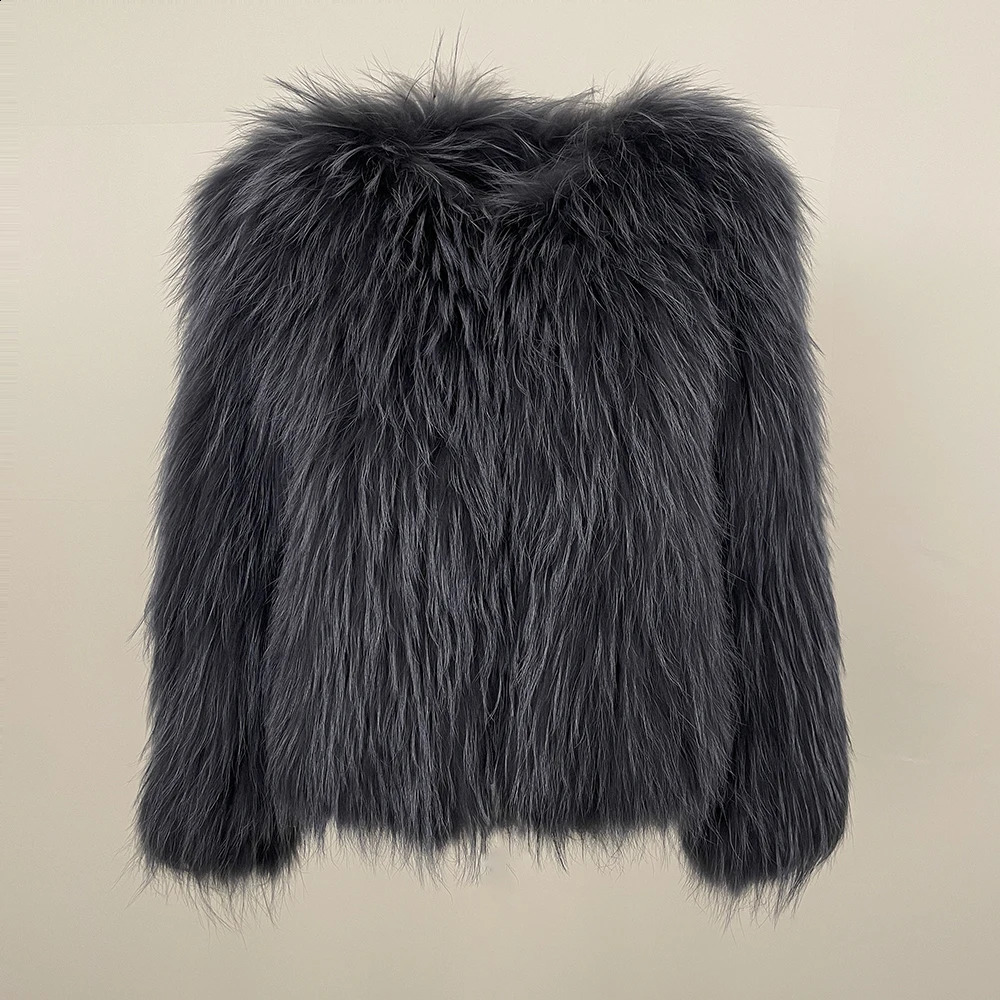 Warm Fur Jacket Daily Commuting Doublesided Fashion Thickened Woven Women Autumn Winter Natural Raccoon 250911