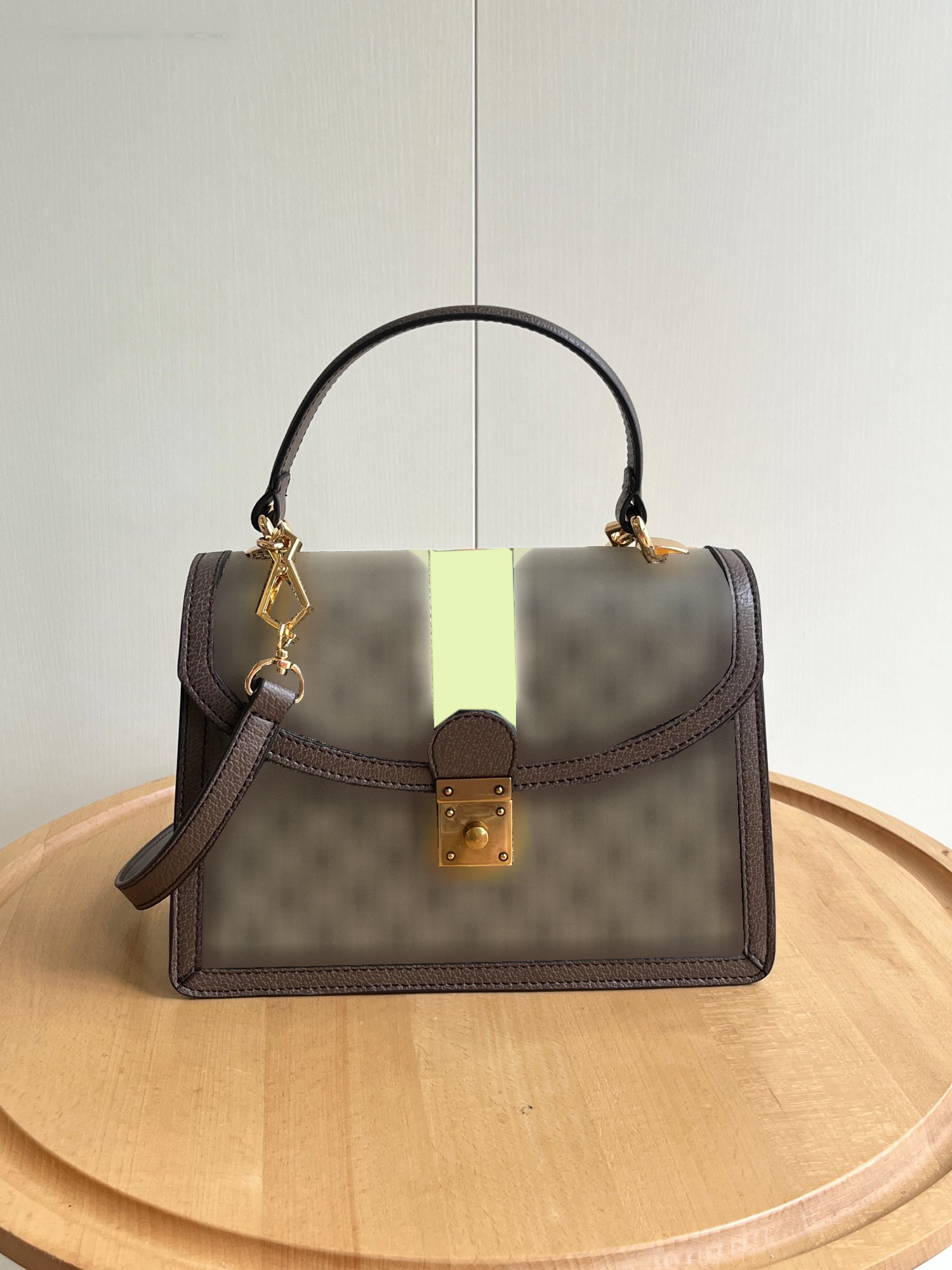 Women's Designer Fashion Bag - Leather Crocodile Print Tote with Adjustable Strap