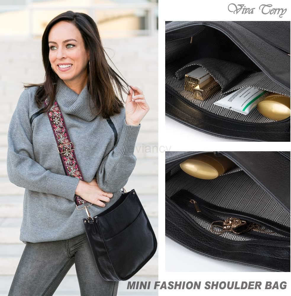 Terry Vegan Leather Crossbody Fashion Shoulder Bag Purse with Adjustable StrapW250911