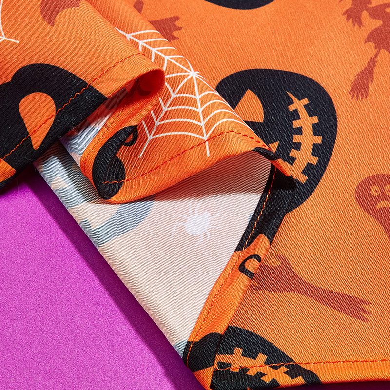 Halloween themed pet bib with an evil pumpkin design