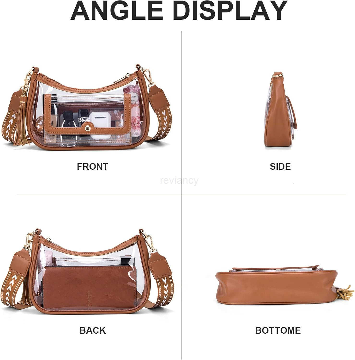 Clear Bag for Stadium Events Clear Purses for Women Crossbody Stadium ApprovedW250911