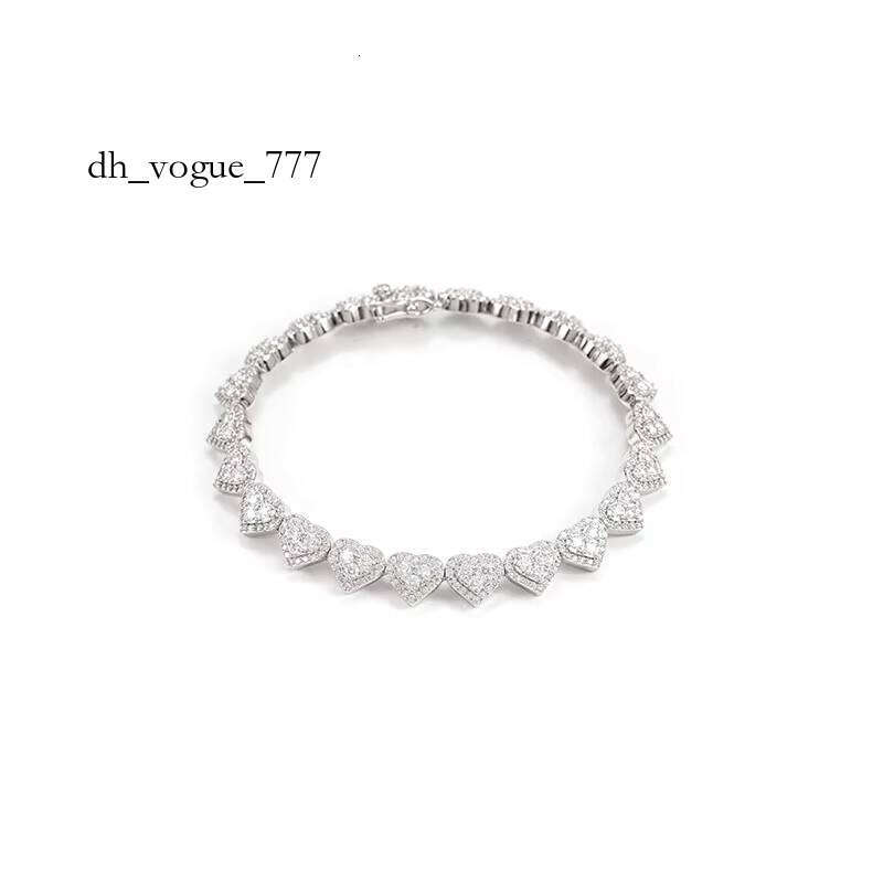 Sier Moissamite Bracelet 8mm Full of Cross-border Hip Hop Handpieces for Men and Women