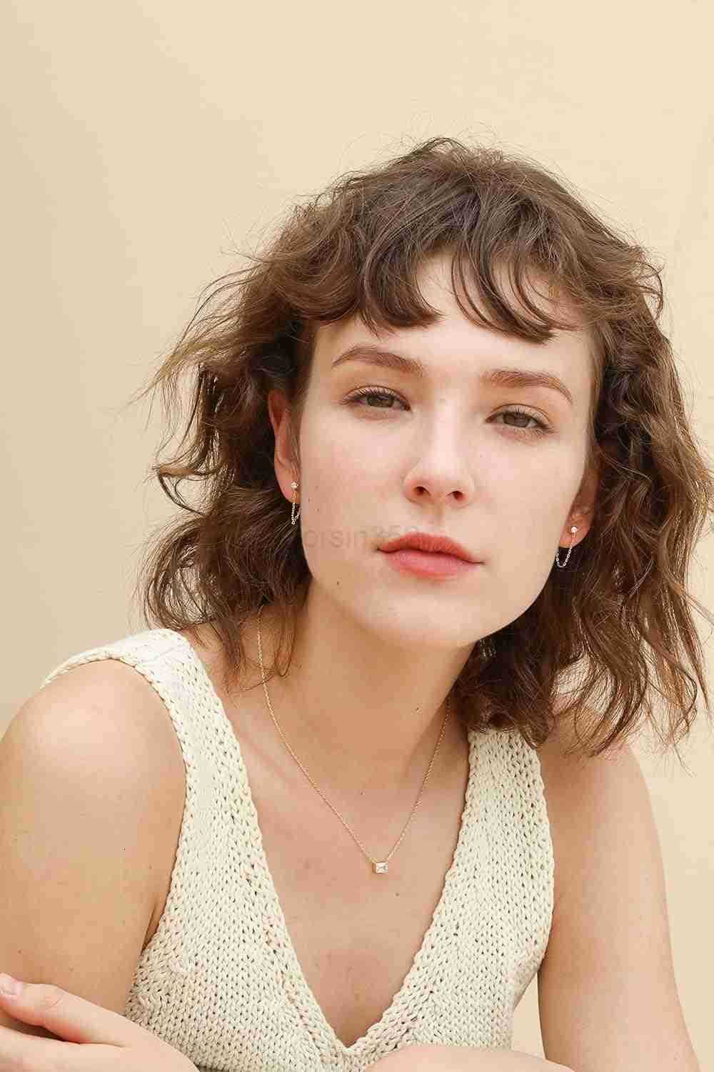 Sterling Silver Gold Chain Earrings for Women Hypoallergenic Gold Plated Cubic Zirconia Pearl Butterfly Stud with Chain Earrings Birthday Gifts for Wo