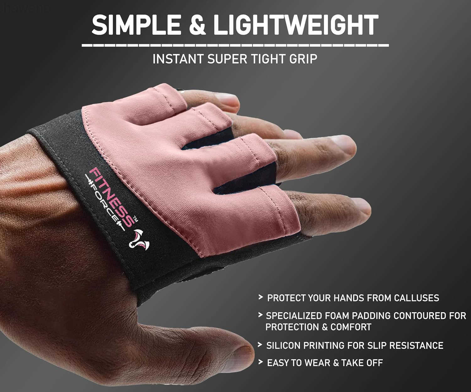 Workout Gloves for Men Women Partial Weight Lifting NonSlip Gym Gloves Lifting Grip for Calluses Guard Fingerless Exercise Gloves with Full Palm Prote