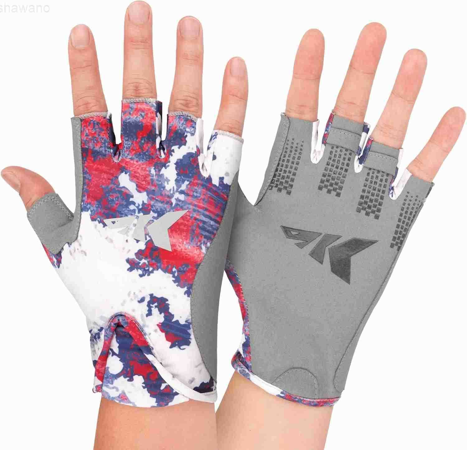 Gloves UPF 50 FrostWeave Yarn Cooling Fabric NonSlip Grip QuickDry Short Cuff Comfort Reflective Fishing Hiking OutdoorsW250911