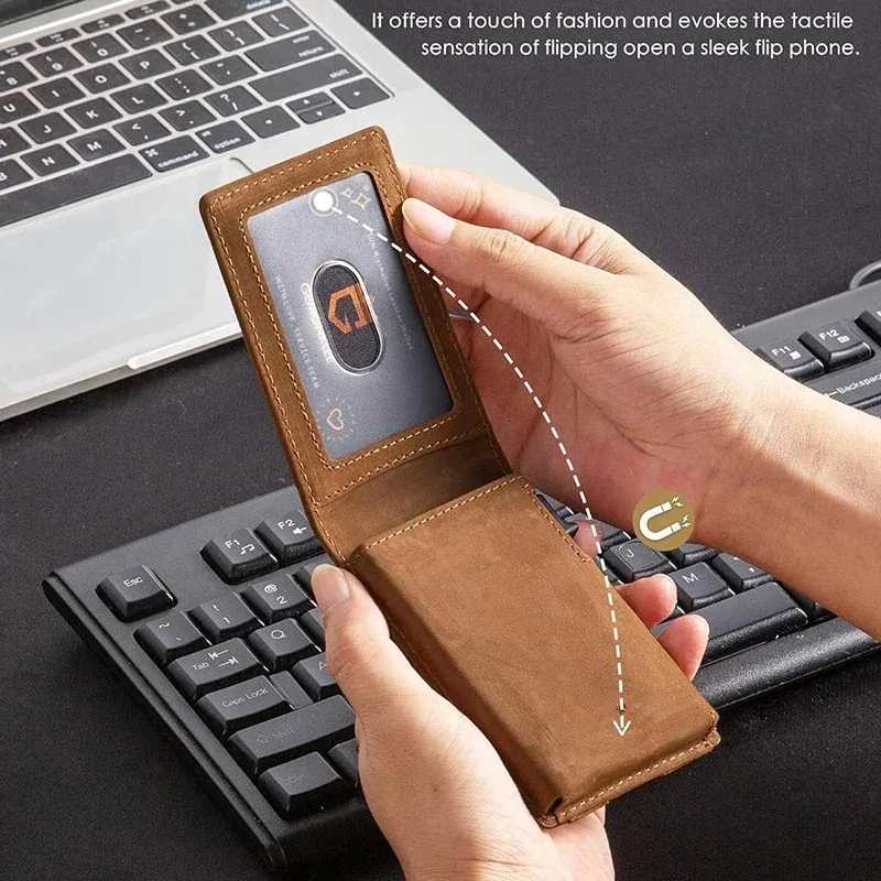 Credit Card Holder Bifold Slim Minimalist Pop Up Wallet RFID Blocking Magnetic Wallet for Men W250911
