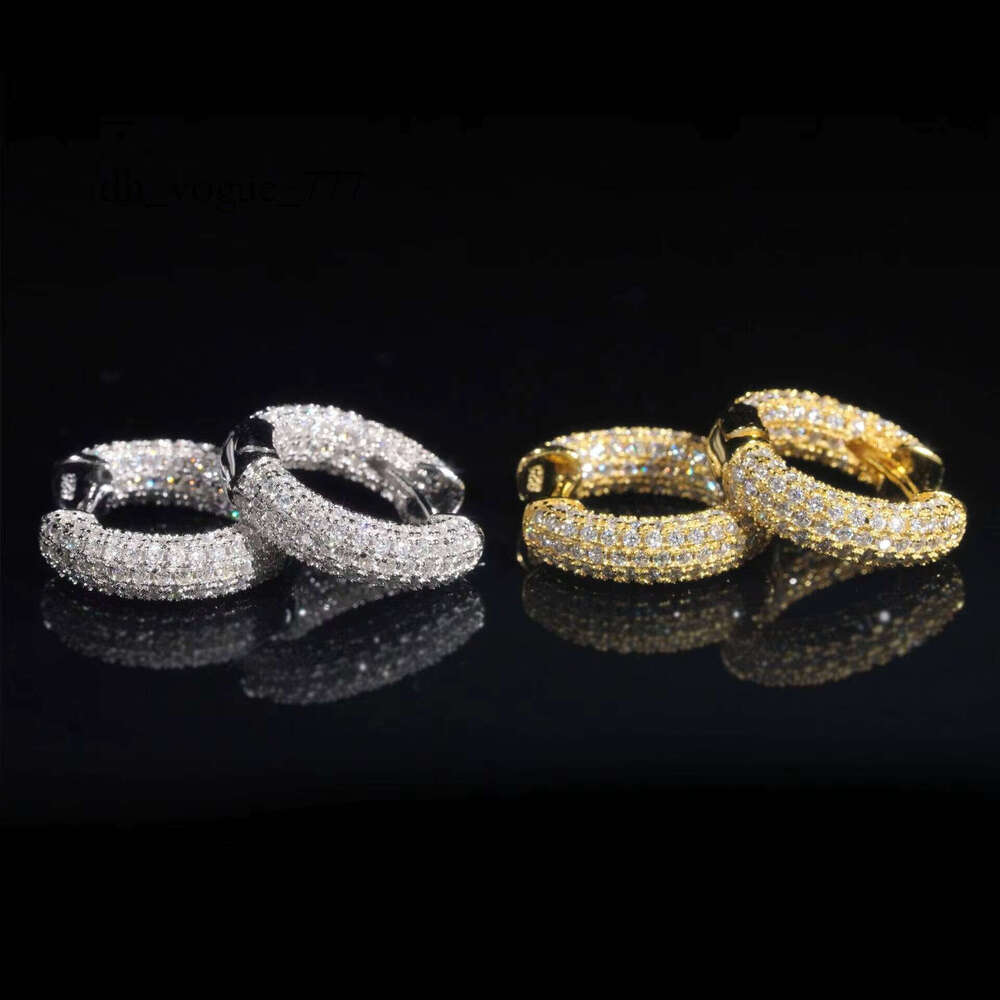 Passed Dia Test GRA Certificated Sterling Sier Iced Out Moissanite Shinning Sparkling Hoop Earrings for Women