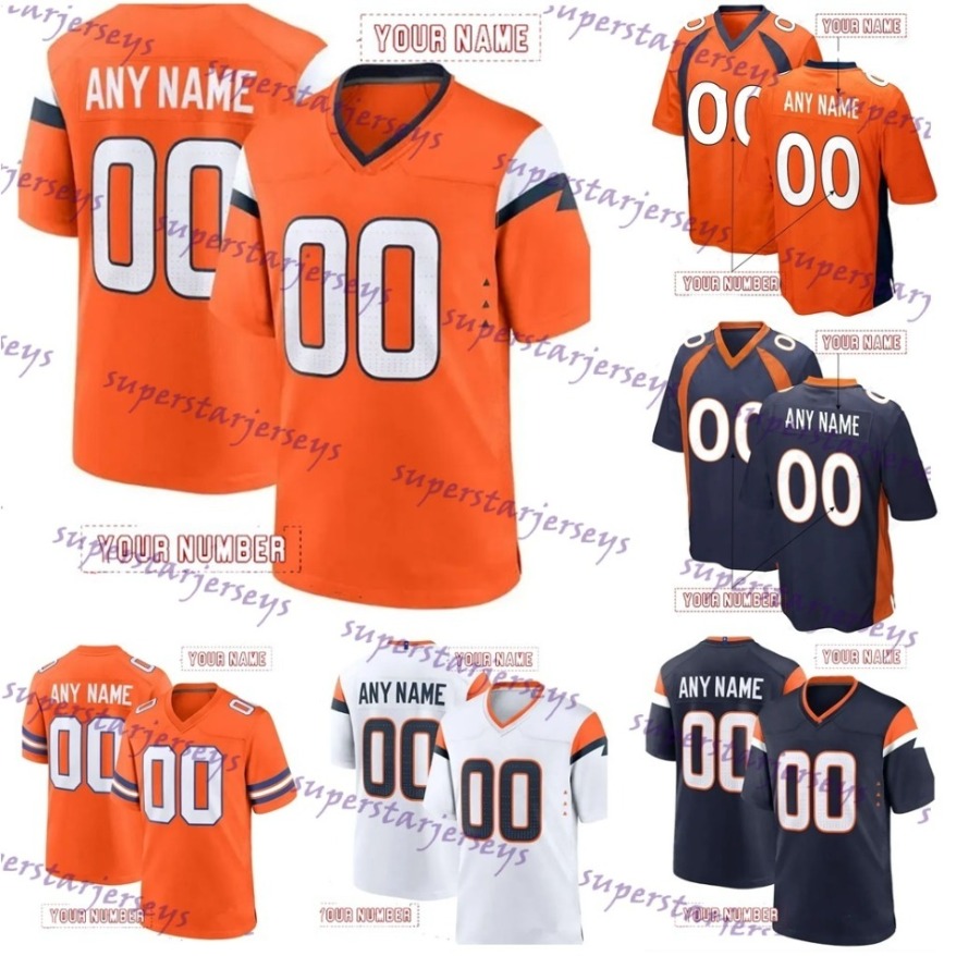 10 Bo Nix 2 Patrick Surtain ll 7 John Elway 14 Courtland Sutton Courtland Sutton Personalized Customs Football Jerseys Custom Any Number Name