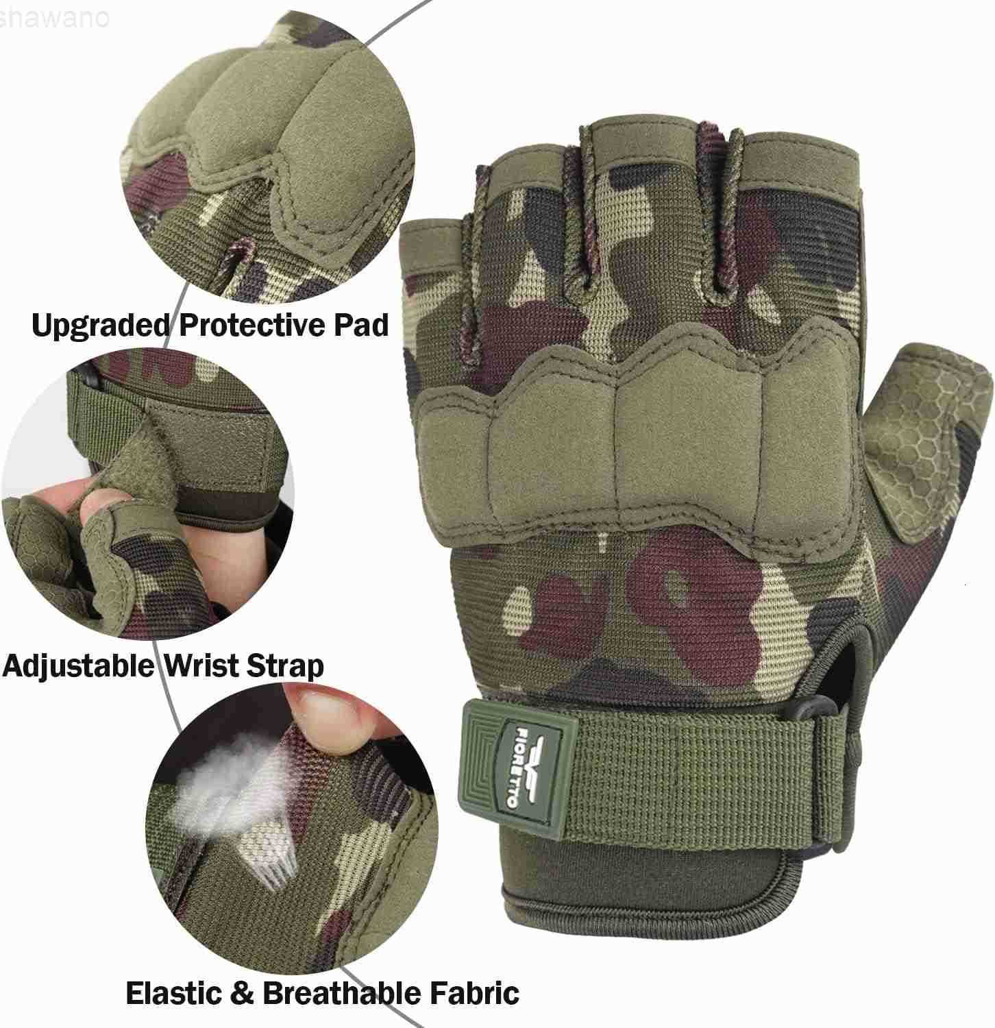 Fingerless Gloves Half Finger Gloves for Driving Cycling Shooting Hunting Motorcycle Climbing Outdoor Work 215801W250911