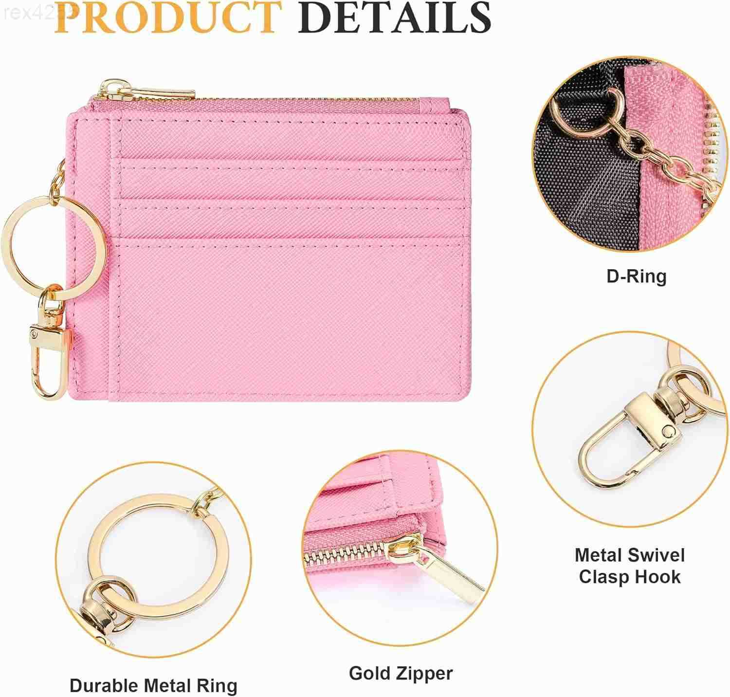 Sodsay Card Case Slim Front Pocket Wallet for Women Credit Card Holder with KeychainW250911