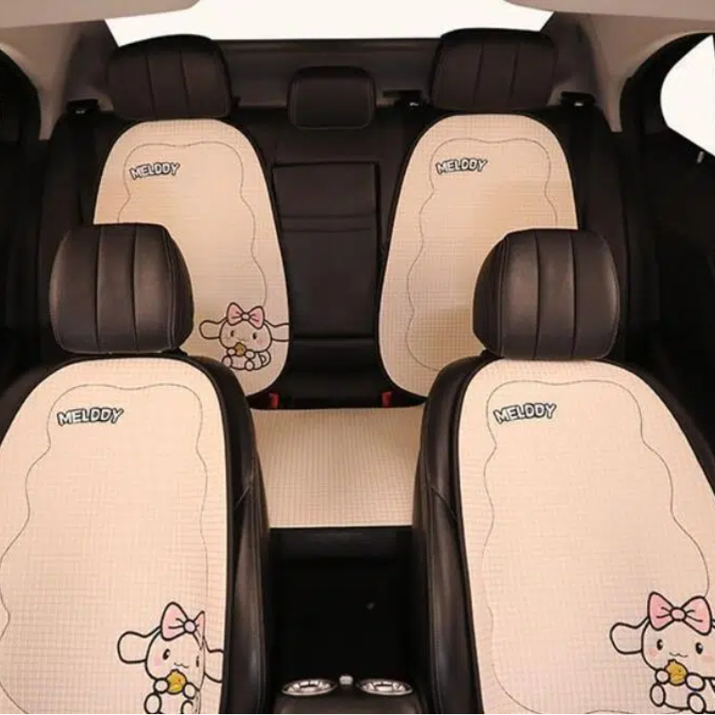 2025 New Design Cartoon Rabbit Bow Breathable Fabric Car Seat Cushion Stylish Comfortable Auto Seat Cover for Women Men 250910