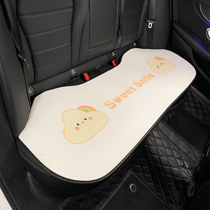 Car Seat Cushion Single Piece Summer Ice Silk Rainbow Cloud Cartoon Cute Lumbar Support AllSeason Universal Goddess Seat Cushion 250910