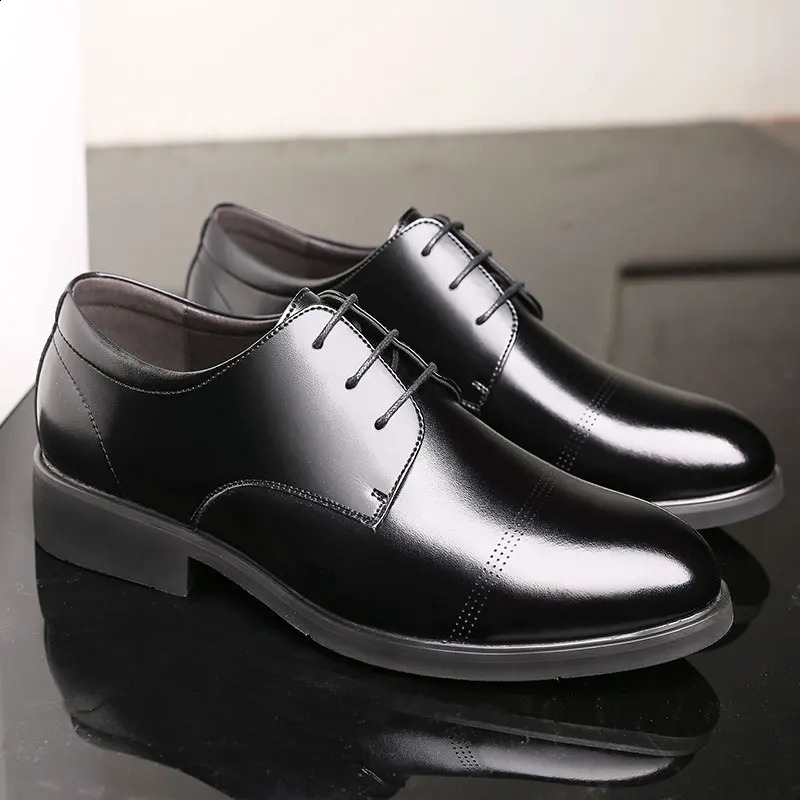 FUQIAO Formal Height Increasing Shoes Man Taller Elevator 6CM Invisible Insole For Men Heighten Increased Oxfords Business Lift 250910