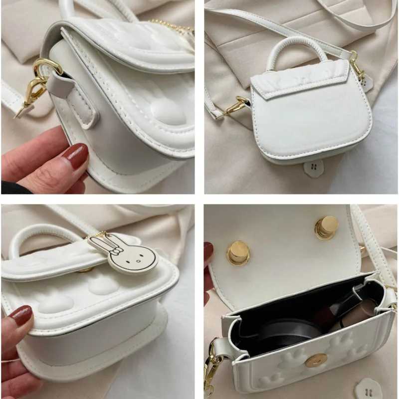 Mini Small Square Bag For Women Embossed Handbag Cute Cartoon Rabbit Crossbody Bag Lady Girls Phone Purse Travel Top Handle Tote W250911