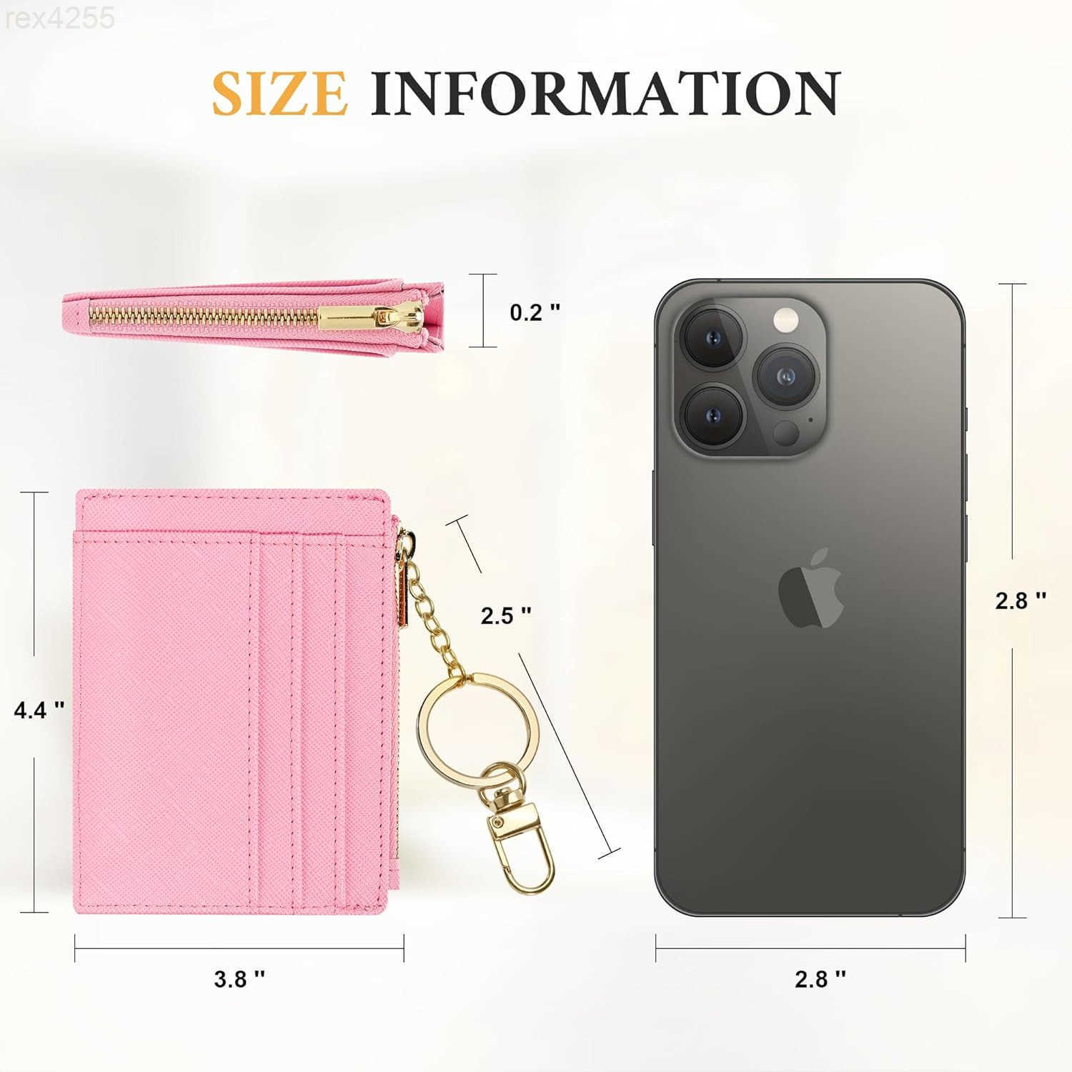 Sodsay Card Case Slim Front Pocket Wallet for Women Credit Card Holder with KeychainW250911