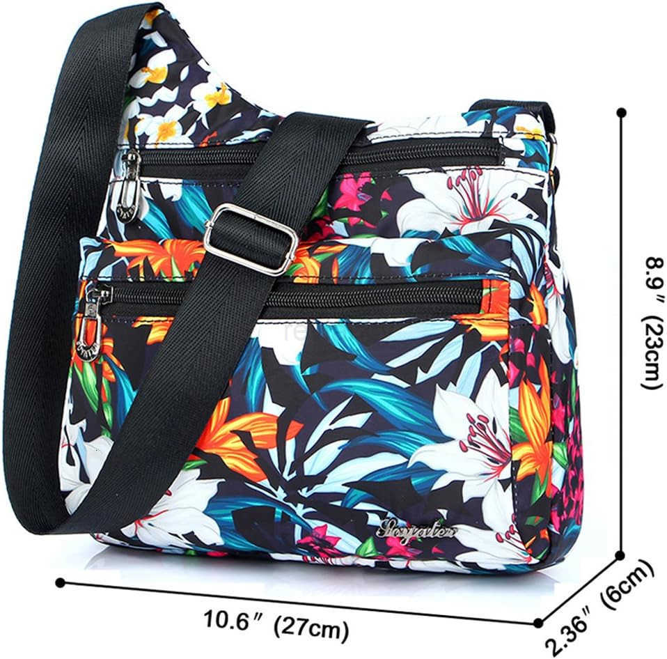 Nylon MultiPocket Crossbody Purse Bags for Women Travel Shoulder BagW250911
