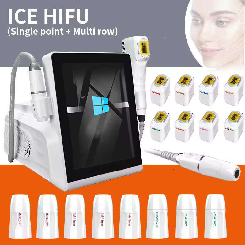 Hot Upgraded Comfortable ICE HIFU Skin Resurfacing Vmax SMAS Face Contouring Wrinkle Removal Multi-Row Single Point 2 In 1 Body Slimming Anti-Cellulit