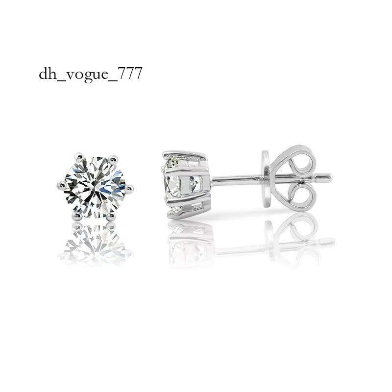 D Color 0.5ct VVS Moissanite Stud Earrings High Shine Daily Wear Sterling Sier Jewelry Women Push Back for Party Gift
