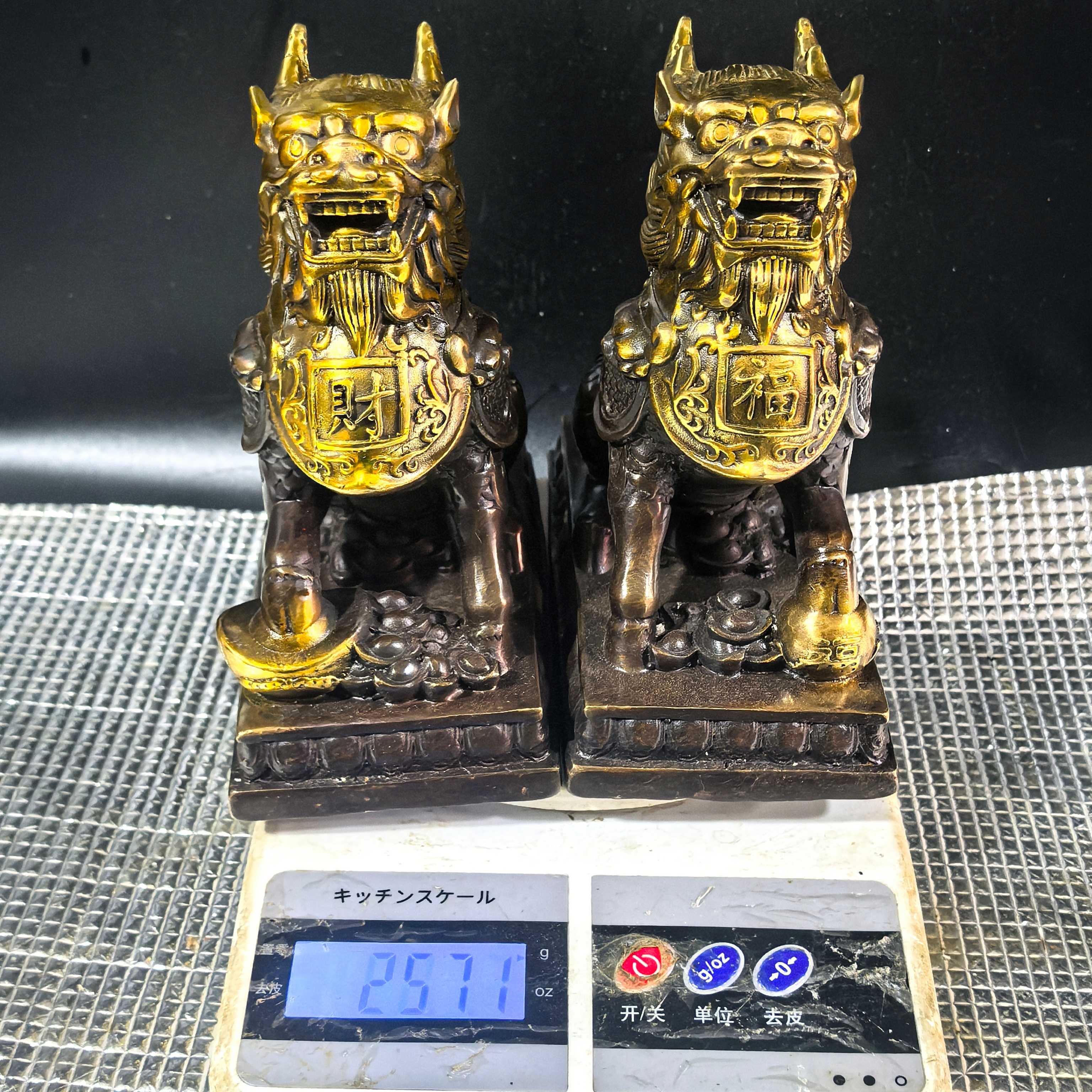 General Qilin Fucai Qilin ornaments a pair of copper Qilin home shop office desktop crafts