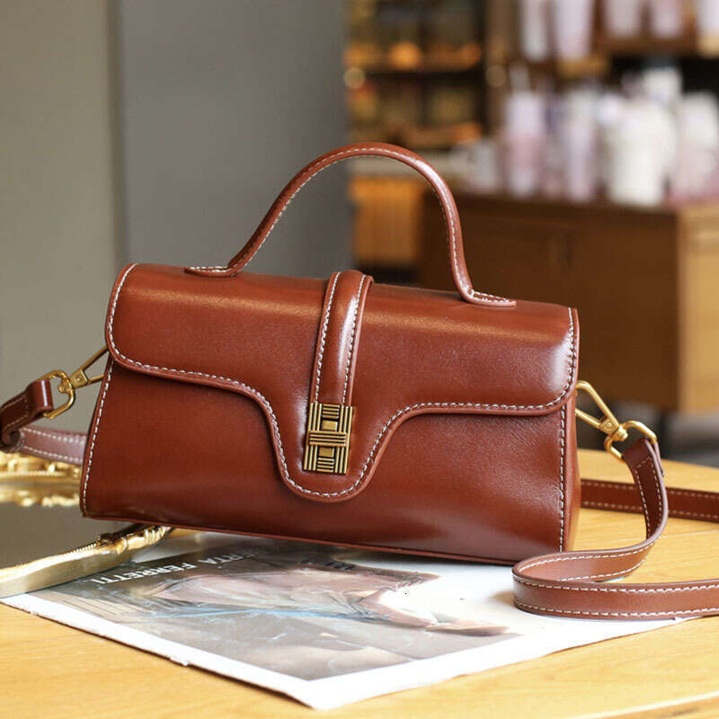 Genuine Leather for Women New Niche High-end Sense Women's Light Luxury Cambridge Handbag Crossbody Small Bag