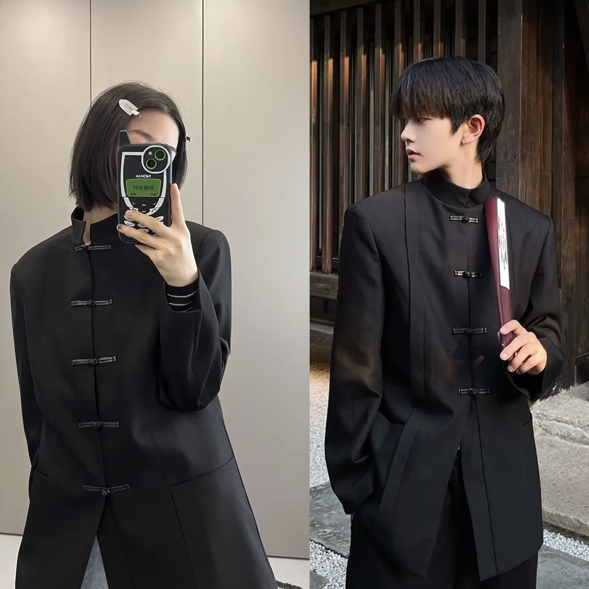 New Chinese Style Stand Collar Blazer Mens National Trend Casual Autumn Winter Zhongshan Suit Student Highend National Style Class Uniform
