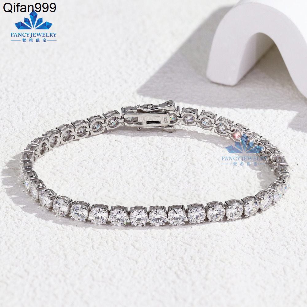 925 Silver D VVS Moissanite Tennis Bracelet for Women Various Sizes 2mm65mm Gold Plated Bracelet Bangle for Gift or Wedding
