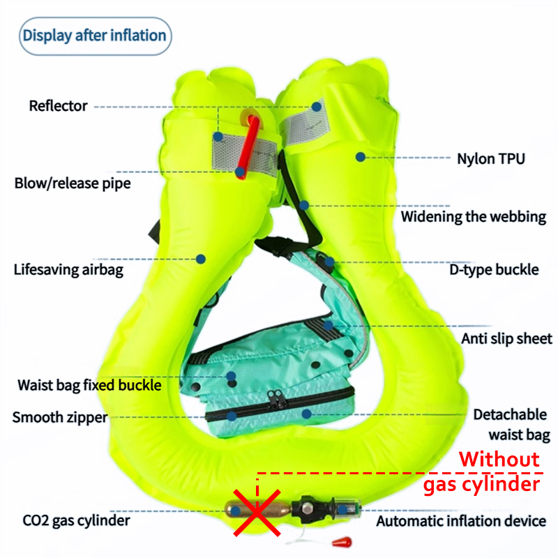Inflatable waist belt Inflatable life buoy jacket life Water rescue High buoyancy Durability Convenient, fast and simple