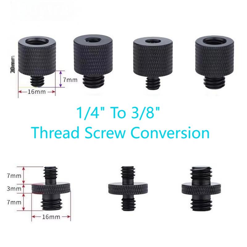 Conversion Screw Thread 1/4 to 1/4 3/8 Male To Female Mount Adapter Tripod Screw Mount For Camera Flash Tripod Ring Light Stand Screw Mic Mount DSLR S