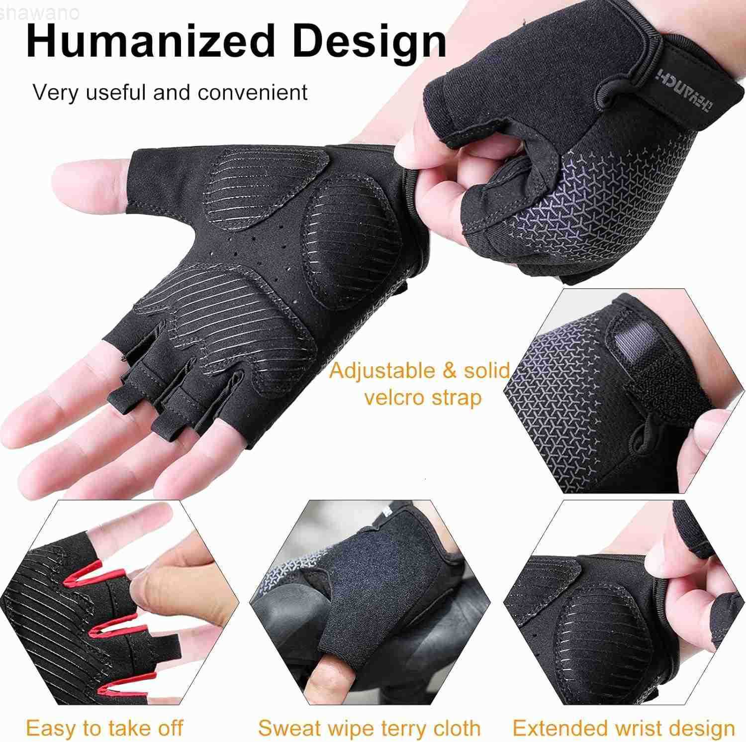 Cycling Gloves for Men Women Padded Half Finger Road Mountain Bike Gloves ShockAbsorbing AntiSlip Breathable Sports Gloves for Bicycle Riding Motorcyc