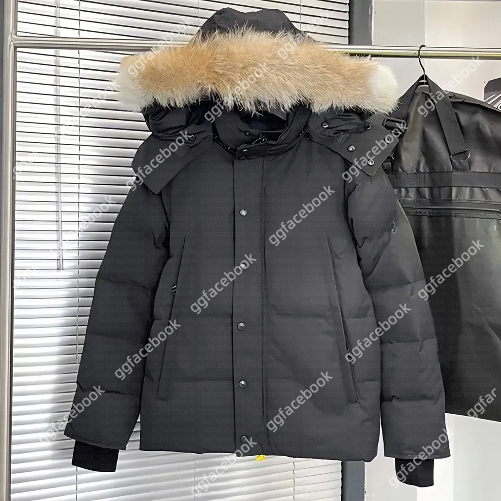 mens Winter jacket Wyndham Canada jacket Parka Homme Warm Outerwear Wolf Fur Hooded Fourrure Manteau Jacket GooseCoat Hiver Doudoune Black Label designer jacket